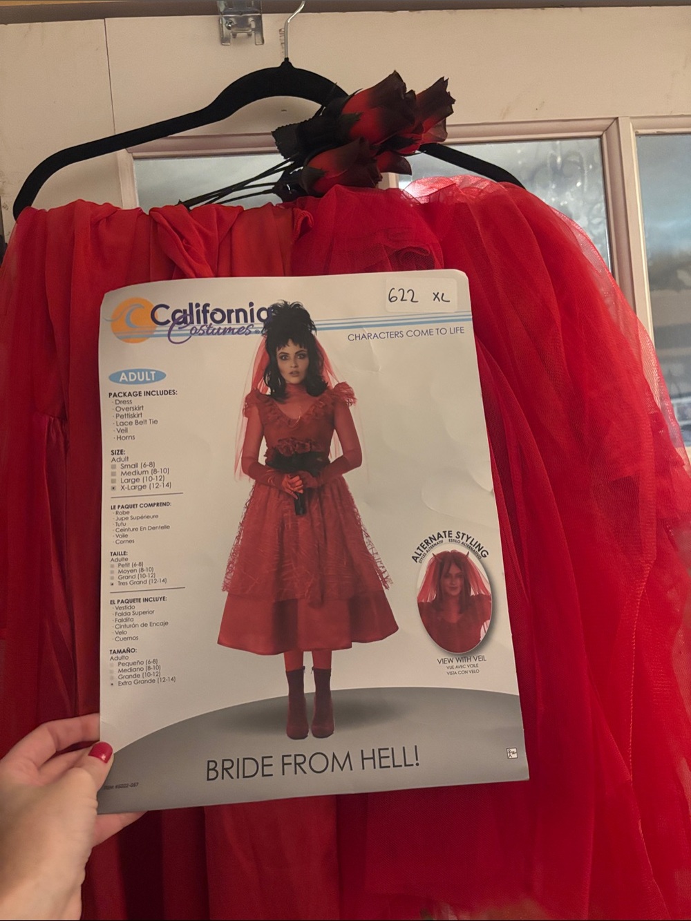 California Costumes Red Bride From Hell Costume with Black Accents woman’s